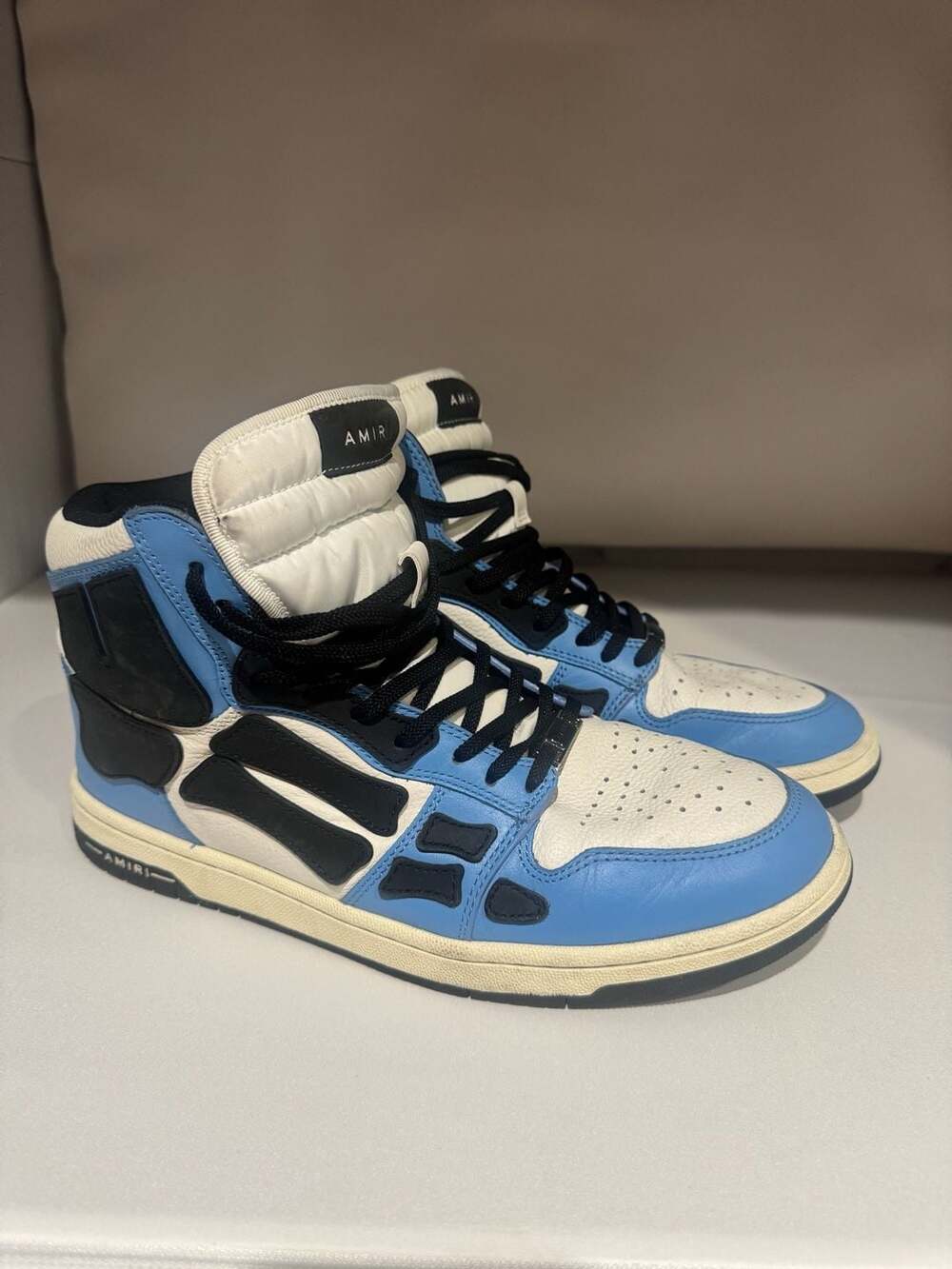 Amiri Skel Top High Blue White Black Sneakers Size 11